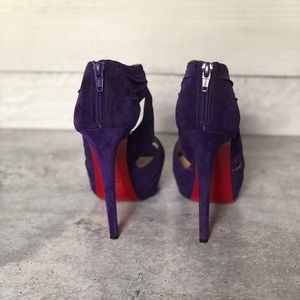Christian Louboutin purple suede heels